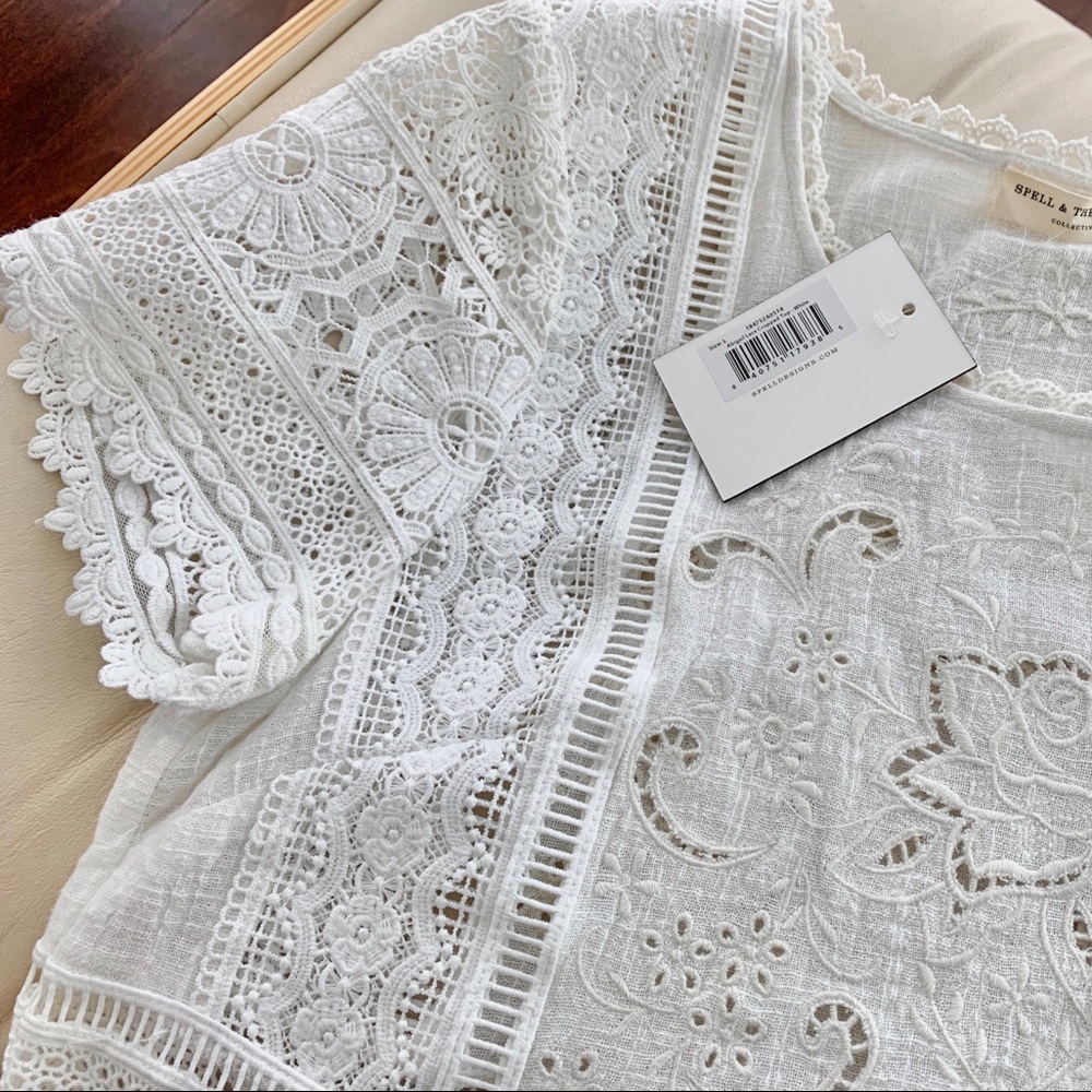 Spell & The Gypsy Abigail Lace Cropped Top Sz L